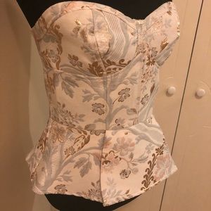 Stunning cream brocade-like bustier from Express